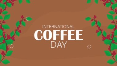 international coffee day lettering animation ,4k video animated