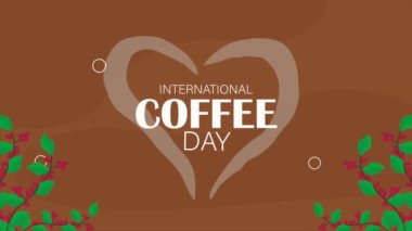 international coffee day lettering animation ,4k video animated