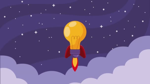 Bulb Space Start Animation Video Animated — Stock video
