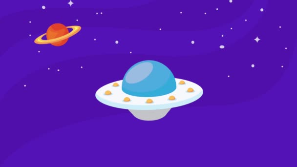 Ufo Flying Space Universe Scene Video Animated – Stock-video