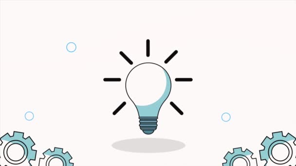 Bulb Light Energy Gears Video Animated — Video