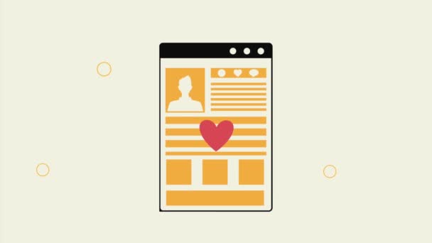 Web Site Template Heart Video Animated — Stock video