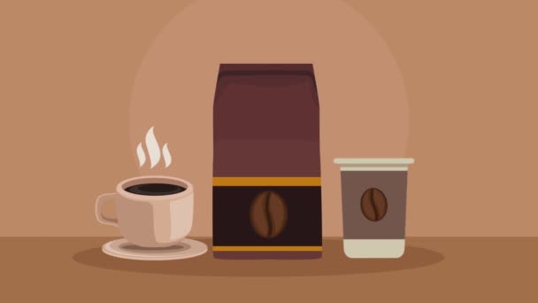 Coffee Bag Product Packing Animation Video Animated — Wideo stockowe