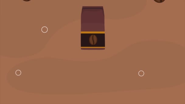 Coffee Bag Product Packing Animation Video Animated — Wideo stockowe