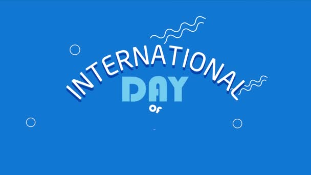 International Day Peace Lettering Video Animated — 图库视频影像