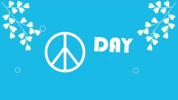 International Day Peace Lettering Symbol Video Animated — стоковое видео