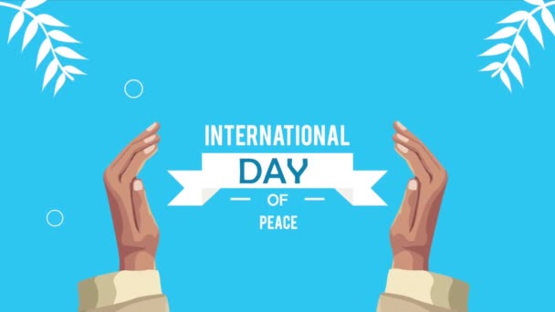 International Day Peace Lettering Symbol Video Animated — Stockvideo