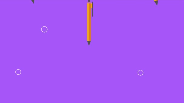 Механічні Олівці Шкільні Приладдя Анімація Відео Анімовані — стокове відео