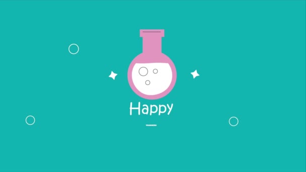 Happy Teachers Day Lettering Video Animated — Stock video