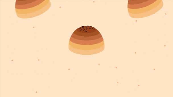 Autumn Cakes Celebration Pattern Video Animated — Vídeos de Stock