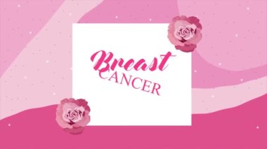 breast cancer awareness month lettering ,4k video animated