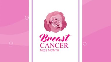breast cancer awareness lettering animation ,4k video animated