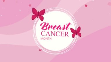 breast cancer awareness month lettering ,4k video animated