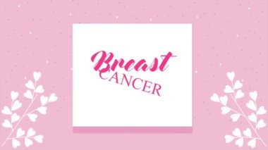 breast cancer awareness lettering animation ,4k video animated