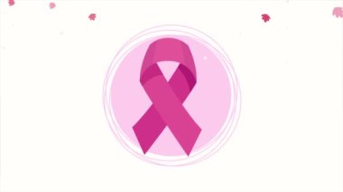 breast cancer awareness month lettering ,4k video animated