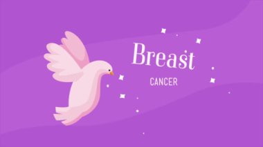 breast cancer awareness lettering animation ,4k video animated