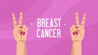 breast cancer awareness lettering animation ,4k video animated
