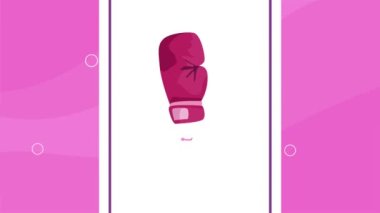 breast cancer awareness month lettering ,4k video animated