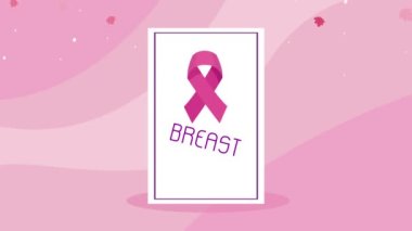 breast cancer awareness month lettering ,4k video animated