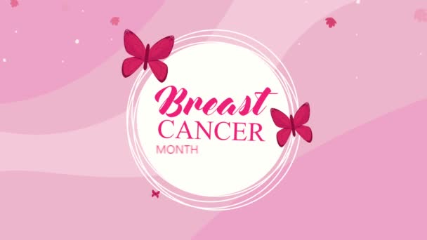 Breast Cancer Awareness Month Lettering Video Animated — Vídeo de Stock