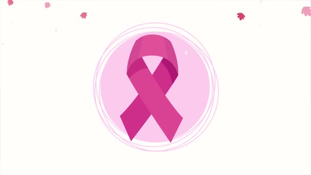 Breast Cancer Awareness Month Lettering Video Animated — Video