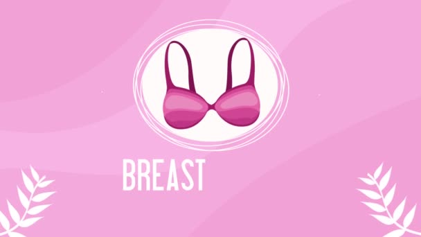 Breast Cancer Awareness Lettering Animation Video Animated — 图库视频影像