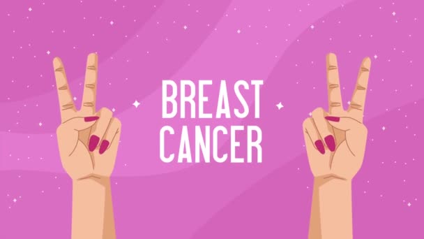 Breast Cancer Awareness Lettering Animation Video Animated — 图库视频影像