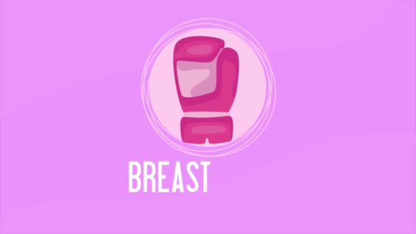 Breast Cancer Awareness Lettering Animation Video Animated — 图库视频影像