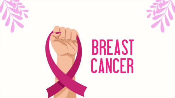 Breast Cancer Awareness Lettering Animation Video Animated — Video