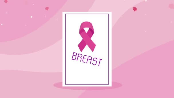 Breast Cancer Awareness Month Lettering Video Animated — Stok video