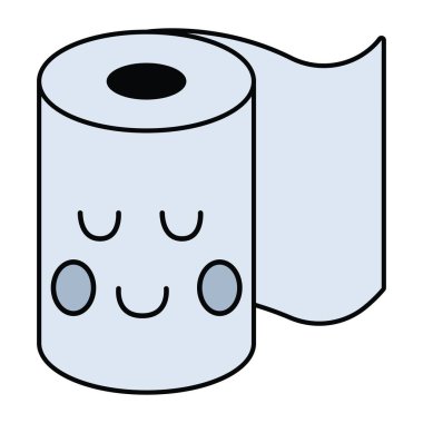 paper toilet cartoon retro character icon