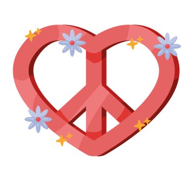 heart peace and love symbol hippie culture