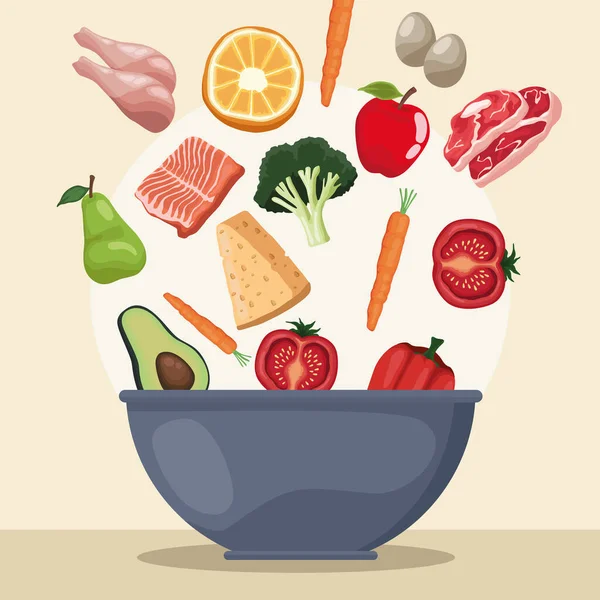 Bowl Healthy Food Menu — Stock Vector