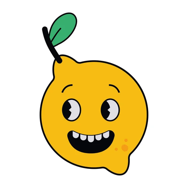 Lemon Cartoon Retro Character Icon — Archivo Imágenes Vectoriales