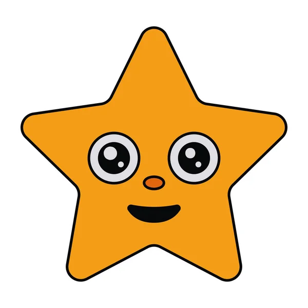 Star Cartoon Retro Character Icon - Stok Vektor