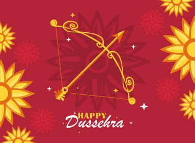 happy dussehra lettering with arch