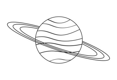 saturn space planet drawn icon