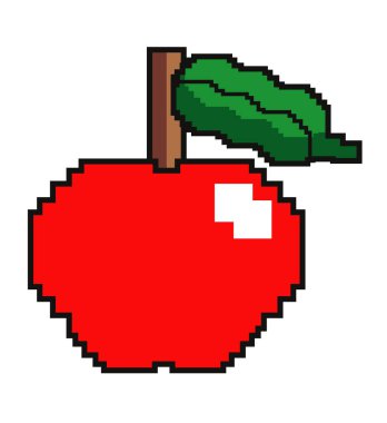 apple pixel art style icon