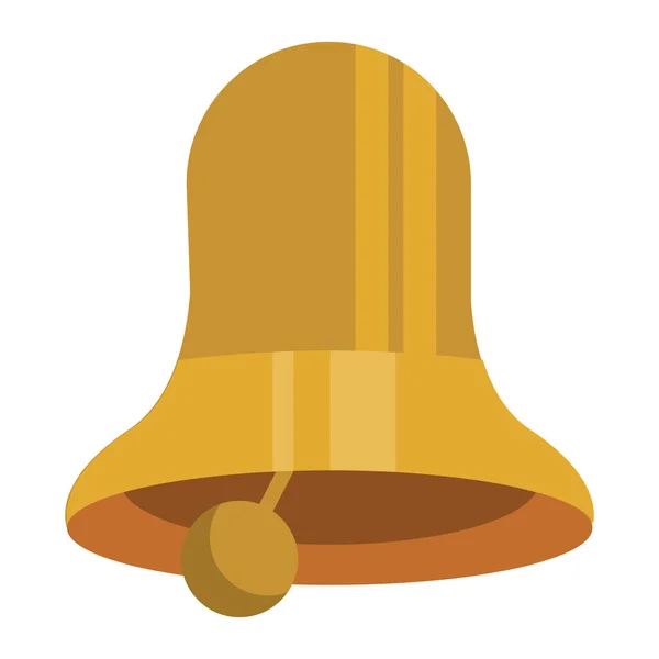 Golden Bell Sound Isolated Icon — Stockový vektor