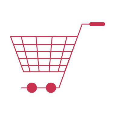 red shopping cart line style