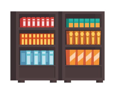 store supplies shelf with books icon
