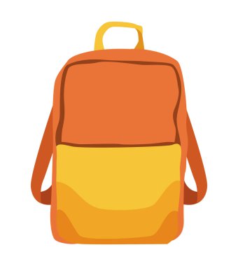 yellow schoolbag supply isolated icon