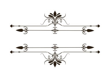 ornamental monochrome divider label icon