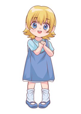 little blond girl anime style character