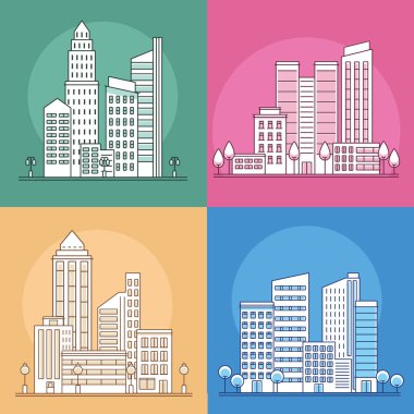 four city line scenes icons