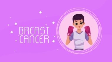 breast cancer awareness lettering animation ,4k video animated