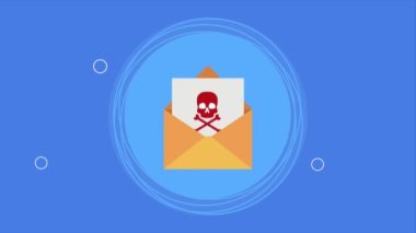 email with cyber security tech animation ,4k video animated