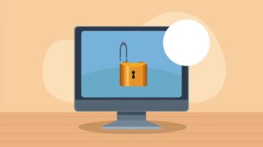 cyber security animation ,4k video animated