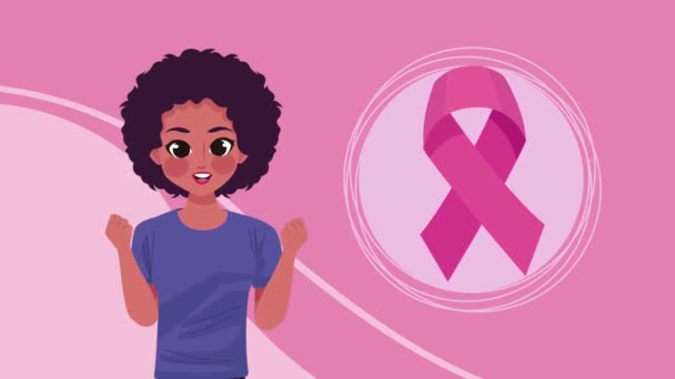 Breast Cancer Animation Woman Video Animated — Stock videók