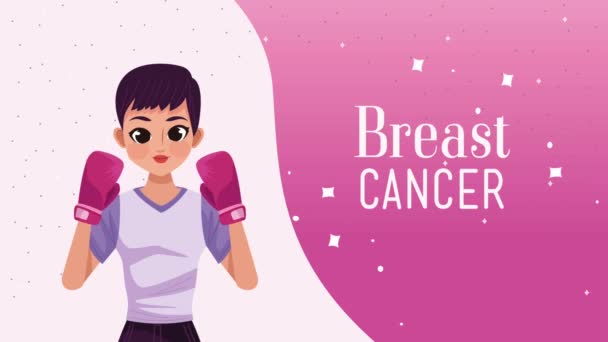 Breast Cancer Awareness Month Lettering Video Animated — Wideo stockowe